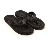 Brasileras Damen Sandalen mit rutschfester Sohle bequem schuhe für strand/schwimmbad/stadt schwarz 38 EU - UBFOPE