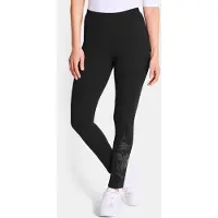 Goldner 2-in-1-Hose "Kurzgröße Bequeme Baumwoll-Leggings, 2-Stück", Damen, Gr. 20, K-Gr, schwarz, Obermaterial: 95% Baumwolle CO. 5% Elasthan EL., Hosen 2-in-1-Hose, Glitzermotiv