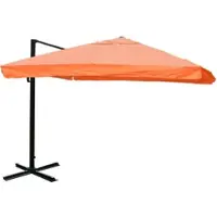 Mendler Ampelschirm HWC-A96, Sonnenschirm Gastronomie 3x3m (Ø4,24m) Polyester/Alu 23kg Flap, terracotta ohne Ständer, drehbar