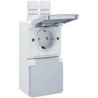 Technim Doppelte Vertikale IP44 Wandsteckdose 16A 250V Mit Schutz (Europäische Steckdose) - 700-37835