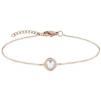 Tamaris Armband "Shiny Stones", rosa (roségoldfarben, weiß, weiß), Armbänder, Damen, 21cm, Edelstahl, Armband, mit Zirkonia (synth.)