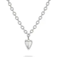 Liebeskind berlin Kette mit Anhänger "Metal Heart, Herz", silber (edelstahlfarben), Halsketten, Edelstahl, L: 50 B: 4mm, Kette mit Anhänger, B:4mm