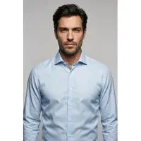 Olymp Businesshemd "Level Five body fit", Herren, Gr. 37, N-Gr, blau (bleu), Web, Obermaterial: 64% Baumwolle, 27% Polyester, 9% Elasthan, Hemden Businesshemd