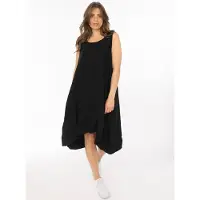 Zwillingsherz Sweatkleid "Uni & Summer" breite Träger, hinten leicht länger, figurumspielend, aus Viskose