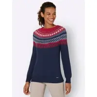 Casual Looks WITT WEIDEN Pullover in nachtblau-kirsche-gemustert | Gr.: 38