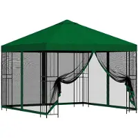 vidaXL Garten Pavillon mit Seitenwänden 3 x 3 m Grün