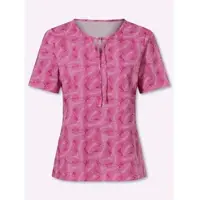 Sieh an! Kurzarm-Shirt in fuchsia-ecru-bedruckt | Gr.: 52