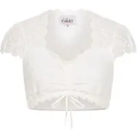Nübler Dirndlbluse NÜBLER "Dirndlbluse kurzarm Lisaa", Damen, Gr. 36, beige (natur), Obermaterial: 86% Nylon NY. 14% Elasthan EL., Blusen Dirndlbluse