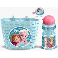 Disney Frozen Fahrradzubehör – – Die Eiskönigin – Korb, Trinkflasche und Klingel – Passend für alle Lenkerarten – Ab 3 Jahren
