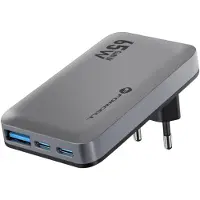 Forcell F-ENERGY GaN III VT-47 Ultra Slim Reise-Ladegerät 2 x Typ C + USB A PD QC4.0 4A 65W grau