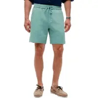 Tommy Hilfiger Chinoshorts "DOVER", Herren, Gr. 32, N-Gr, grün (minty grau), Web, Obermaterial: 71% Leinen, 29% Polyester, regular fit kniefrei, Hosen Chinoshorts, aus Leinenmix, elastischer Bund