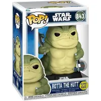 Funko POP! FK90823 - Star Wars: The Mandalorian and Grogu POP! Vinyl Figur Rotta the Hutt (Glow) 9 cm - Neu