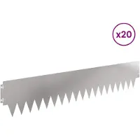 vidaXL Rasenkante 20 stk. 103 x 20 cm Stahl Silber