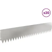 vidaXL Rasenkante 20 stk. 103 x 20 cm Stahl Silber