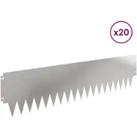 vidaXL Rasenkante 20 stk. 103 x 25 cm Stahl Silber