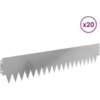 vidaXL Rasenkante 20 stk. 103 x 20 cm Stahl Silber
