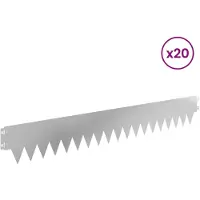 vidaXL Rasenkante 20 stk. 103 x 15 cm Stahl Silber
