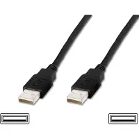 Digitus USB 2.0 A, 1m, 1 m, USB A, USB A, USB 2.0, Männlich/Männlich, Schwarz