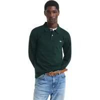 Gant für Herren. 2230 Shield Piqué-Poloshirt grün (3XL), Lässig, Baumwolle, Langarm