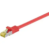 Goobay 10X 91589 RJ45-Patchkabel, CAT 6A, S/FTP (PiMF), 500 MHz, mit CAT 7-Kernkabel, rot, 1 m - LSZH (halogenfrei), Kupfer, RJ45 (CAT 6A)-Stecker