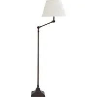 Casa Padrino Luxus Stehleuchte Bronze Finish Weiß - Elegante Designer Stehlampe 130 x 18 x 30 cm