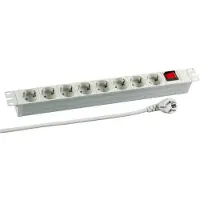 Efbe-Schott EFB 691686K 19” 1HE Steckdosenleiste 8 x CEE 7/3 mit Schalter, RAL7035