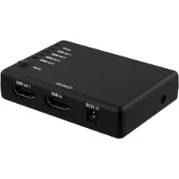 Deltaco HDMI-7051, HDMI, 4x HDMI, 1920 x 1080 Pixel, Schwarz, Full HD, DTS-HD, DTS-HD Master Audio, Dolby Digital, Dolby TrueHD