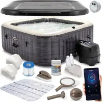 Intex Aufblasbarer Whirlpool mit Hydromassage für 4 Personen 28450 + Chlorgenerator