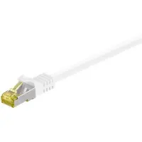 Goobay 10X 91096 RJ45 Patchkabel CAT 6A S/FTP (PiMF), 500 MHz mit CAT 7 Rohkabel, Weiß, 7.5 m - LSZH halogenfrei, Kupfer, RJ45 (CAT 6A) Stecker