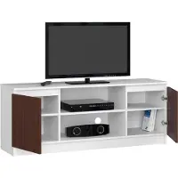 Akord TV-Kommode K-140, ein offenes Schrankfach, 2 Fachböden mit Türen links und rechts, H55 x B140 x T40 cm, Gewicht 40 kg