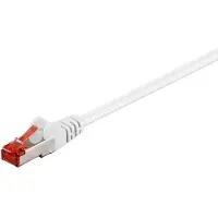 Goobay 80x 93507 CAT 6 Patchkabel, S/FTP (PiMF), weiß, 3 m - Kupferleiter (CU), halogenfreies Kabelummantel (LSZH)