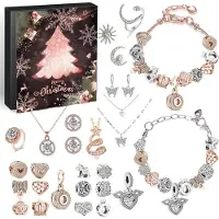 Sonstiges Adventskalender Mädchen Schmuck 2024 Weihnachtskalender Geschenk Kinder Teenager Frauen 24 Füllung Armband Kit Weihnachten