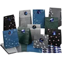 Sonstiges Adventskalender zum Selbstgestalten und Befüllen für Kinder und Männer in Blau-Schwarz-Grau