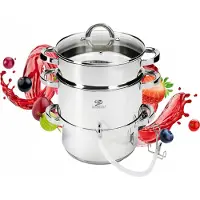 Tragar Dampfentsafter aus Edelstahl 8 Liter - Hochwertiger Saftextraktor für Obst und Gemüse, Manueller Saftpresse, Küchengerät für Einmachsaft