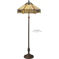 Casa Padrino Tiffany Stehleuchte im Barockstil - Creme Bunt - Höhe 170 cm, Durchmesser 53 cm