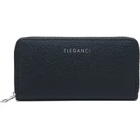 Gallantry Eleganci Damen Portemonnee aus Kunstleder mit Ritsvak für Münz- und Geldscheine, Schwarz, ideal für Karten und Handy
