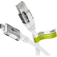 Goobay 50x 74166 Ethernet-Kabel, USB-C 3.1 auf RJ45, 1,5 m, weiß – verbindet Router, Modem oder Netzwerk-Switch mit dem USB-C-Anschluss von Laptop, Tablet oder Smartphone