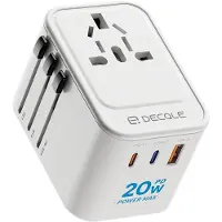 Energizer Internationaler Reiseadapter ETC650 PD 65 W, 2 USB-C-Anschlüsse, 1 USB-A-Anschluss, weiß