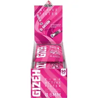 Pink Gizeh Aktivkohlefilter 6 mm Masterpack 50er – je 10 Filter pro Pack
