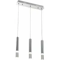REALITY IMPORT Industrielle Pendelleuchte, verchromt, mit 3 vertikalen Rohren, LED, 5W, Modell Gwen, Artikelnummer REA330503-06, Marke Reality