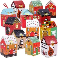 Sonstiges Adventskalender zum Befüllen für Kinder, DIY Weihnachtsdeko 24 Boxen Tüten mit Aufklebern und Bändern
