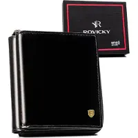 Rovicky Kleine Herrenbrieftasche aus Leder mit Reißverschluss -