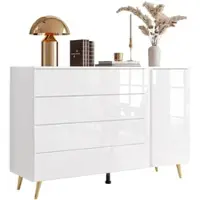 Lookway KOMMODE AURA II mit LED-Beleuchtung PUSH OPEN Beinfarbe – Gold