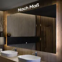 Artforma Badspiegel 130x70 cm - Horizontal mit LED Beleuchtung - LED Farbe Neutrallweiß 4500K - T101 - Individuell Nach Maß - Beleuchtet Wandspiegel Lichtspiegel Badezimmerspiegel