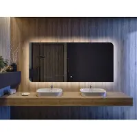 Artforma Badspiegel 140x60 cm - Horizontal mit LED Beleuchtung - LED Farbe Kaltweiß 7000K - TOK111 - Touch Schalter - Individuell Nach Maß - Beleuchtet Wandspiegel Lichtspiegel Badezimmerspiegel