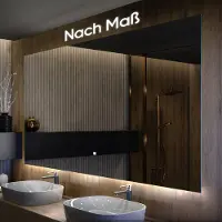 Artforma Badspiegel 190x90 cm - Horizontal mit LED Beleuchtung - LED Farbe Kaltweiß 7000K - T104 - Touch Schalter - Individuell Nach Maß - Beleuchtet Wandspiegel Lichtspiegel Badezimmerspiegel