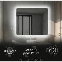 Artforma Wandspiegel mit Beleuchtung 150x50 cm Faye - Horizontal Abgerundet Badspiegel mit LED Beleuchtung - Kaltweiß 7000K - Badezimmerspiegel Lichtspiegel mit Bluetooth-Lautsprecher