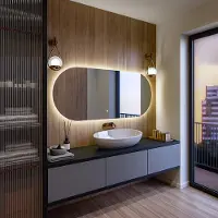 Artforma Badspiegel 120x60 cm - Horizontal mit LED Beleuchtung - LED Farbe Neutrallweiß 4500K - TST107 - Individuell Nach Maß - Beleuchtet Wandspiegel Lichtspiegel Badezimmerspiegel