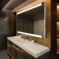 Artforma Badspiegel 90x70 cm - mit LED Beleuchtung - LED Farbe Kaltweiß 7000K - Individuell Nach Maß - Beleuchtet Wandspiegel Lichtspiegel Badezimmerspiegel | Lichtschalter: Touch Schalter |LED047