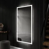 Artforma Badspiegel 80x120 cm - mit LED Beleuchtung - LED Farbe Kaltweiß 7000K - Individuell Nach Maß - Beleuchtet Wandspiegel Lichtspiegel Badezimmerspiegel | PIO001